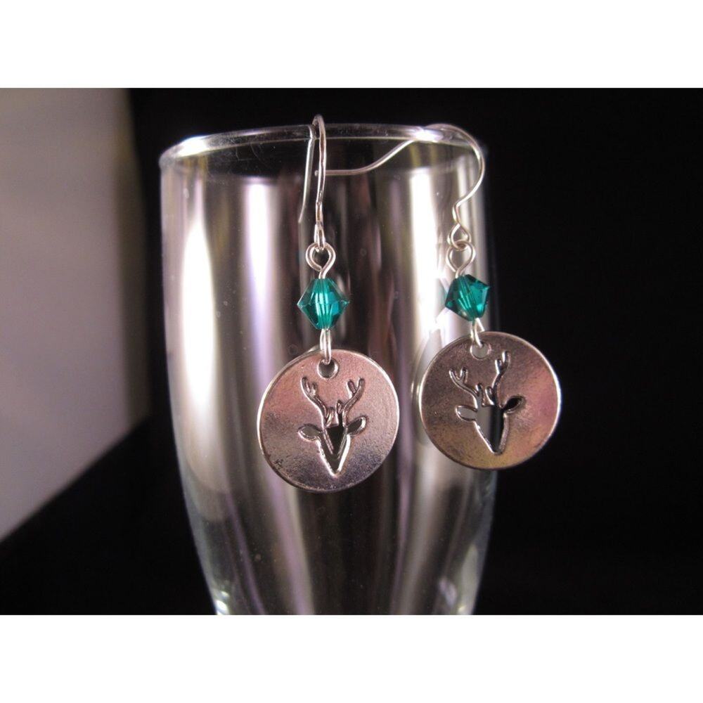 Reindeer silhouette charm earrings